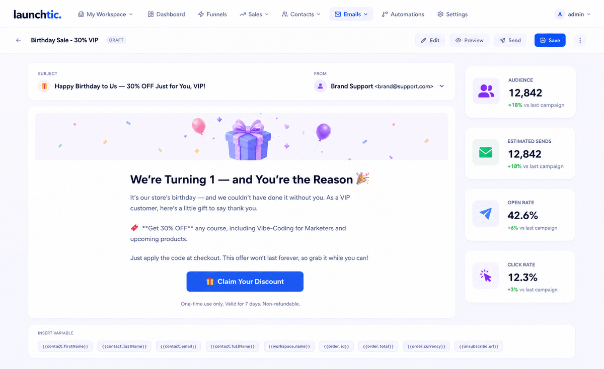 Email broadcasts