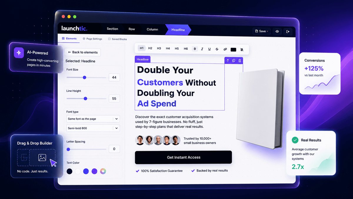 Drag-and-drop funnel builder
